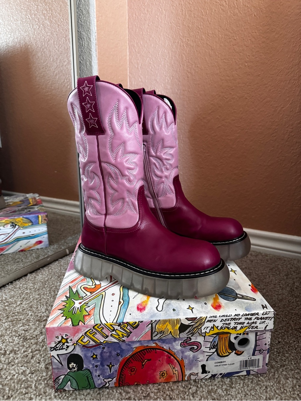 Jeffrey Campbell Cowboy Boots in Berry Pink - Picture 2 of 4